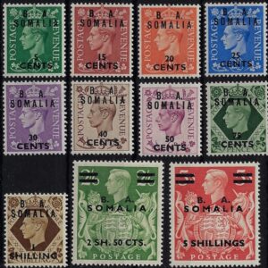 1950 Francobolli di Gran Bretagna soprastampati B.A.