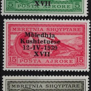 1939 Francobolli Albania Soprastampati