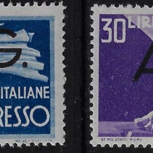 1946 Democratica Espressi soprastampati