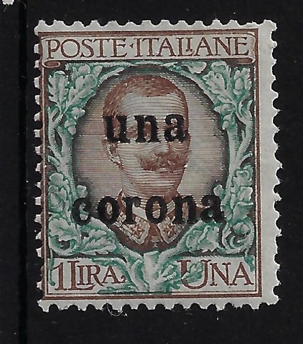 1919 Francobollo d'Italia Soprastampato