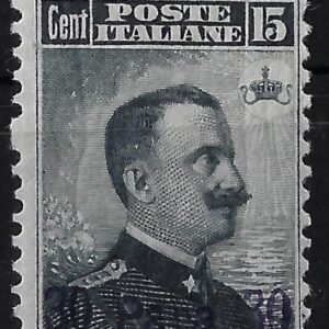 1908 30 Piastre su 15c. Grigio