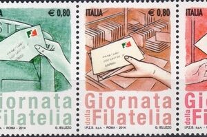 2014 Giornata della Filatelia Striscia sinistro