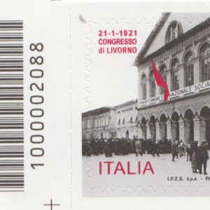 2021 Italia Repubblica 100° congresso di Livorno barre basso sinistro