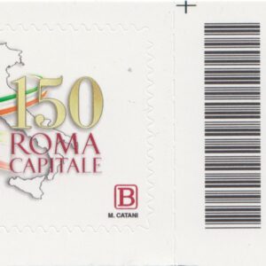 2021 Italia Repubblica 150° proclamazione di Roma capitale barre alto destro