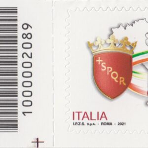 2021 Italia Repubblica 150° proclamazione di Roma capitale barre basso sinistro