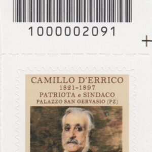 2021 Italia Repubblica 200° nascita di Camillo d'Errico barre alto destro