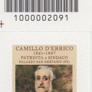 2021 Italia Repubblica 200° nascita di Camillo d'Errico barre alto sinistro