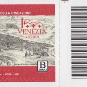 2021 Italia Repubblica 1600º fondazione di Venezia barre alto destro