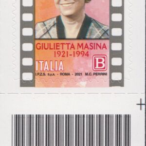 2021 Italia Repubblica Eccellenze spettacolo Giulietta Masina barre basso destro
