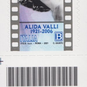 2021 Italia Repubblica Eccellenze spettacolo Alida Valli  barre basso sinistro
