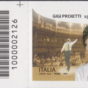 2021 Italia Repubblica Gigi Proietti barre alto sinistro