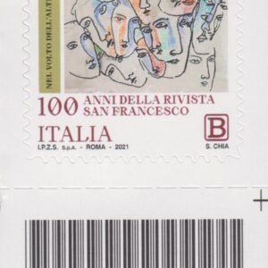 2021 Italia Repubblica Rivista San Francesco patrono d'Italia barre basso destro