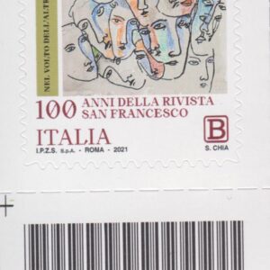 2021 Italia Repubblica Rivista San Francesco patrono d'Italia barre basso sinistro