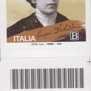 2021 Italia Repubblica Grazia Deledda barre basso destro