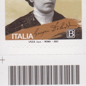 2021 Italia Repubblica Grazia Deledda barre basso sinistro