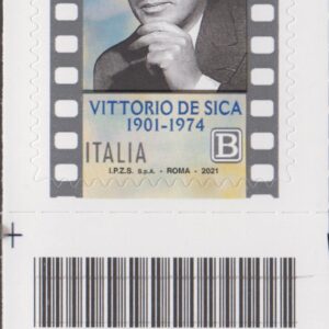 2021 Italia Repubblica Vittorio De Sica barre basso sinistro