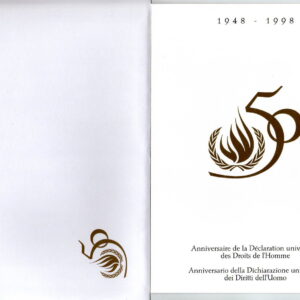 1998 50° Anniversario Dichiarazione Universale Diritti Dell'Uomo