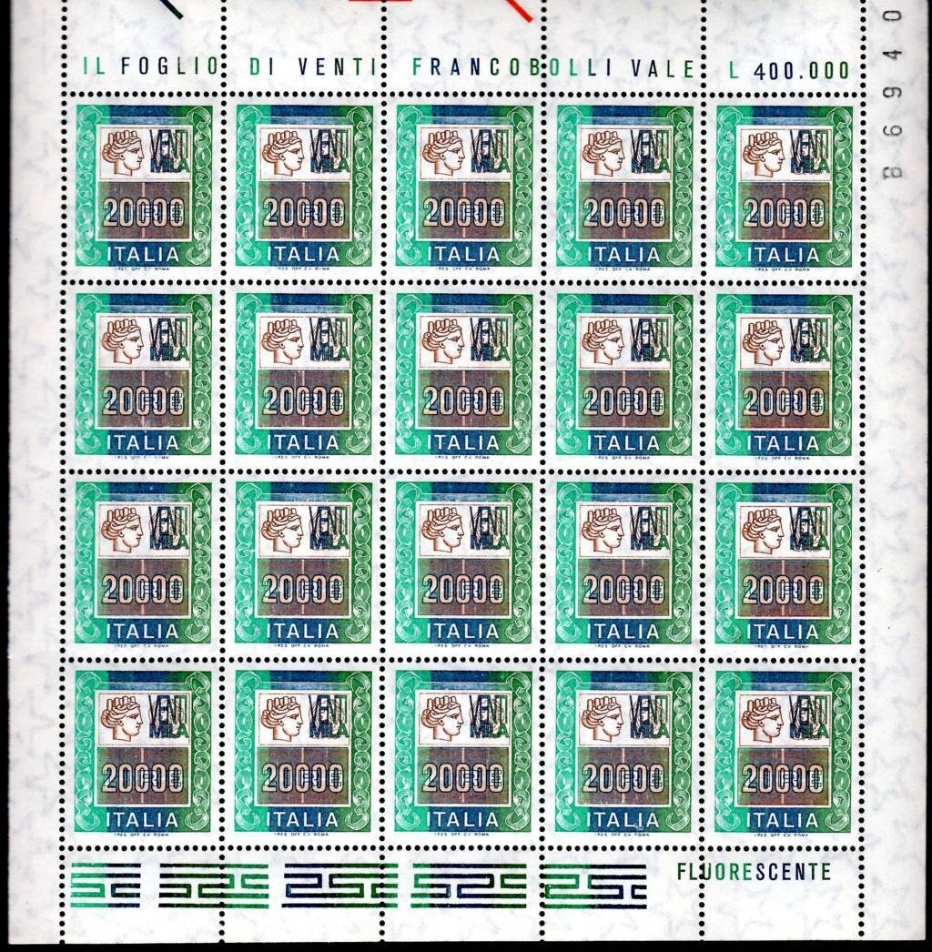 1987 Minifogli Alti Valori 20.000 £