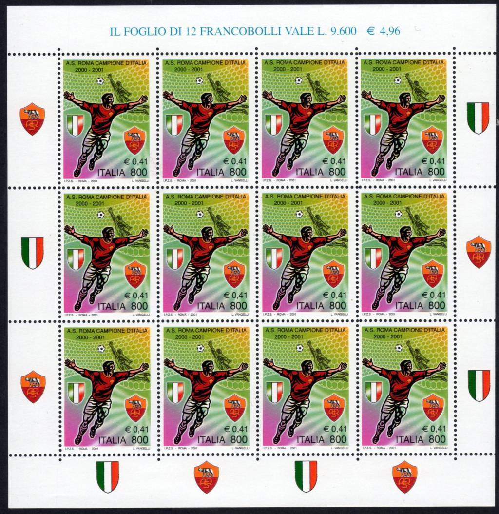 2001 Minifogli Roma Campione d’Italia Calcio