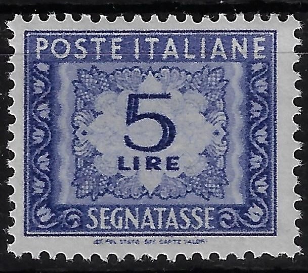 1955 Segnatasse Stelle Cifra £. 5