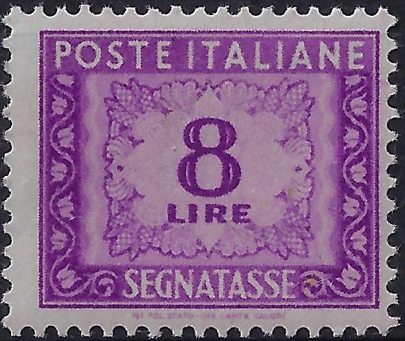 1956 Segnatasse Stelle Cifra £. 8