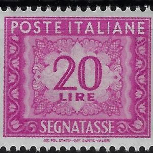 1956 Segnatasse Stelle Cifra £. 20