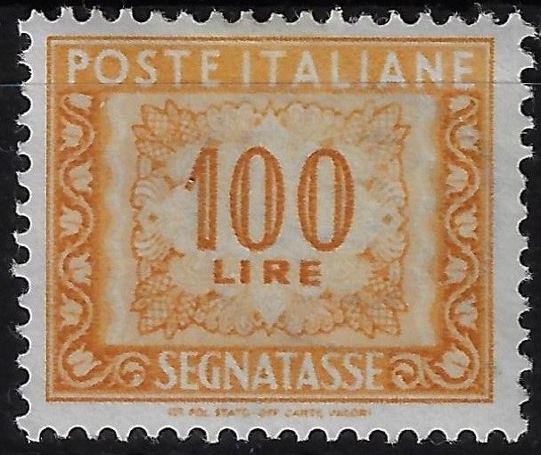 1957 Segnatasse Stelle Cifra £. 100
