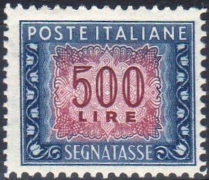 1961 Segnatasse Stelle Cifra £. 500
