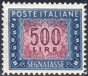 1961 Segnatasse Stelle Cifra £. 500