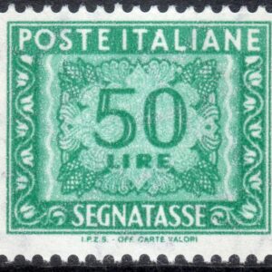 1991 Segnatasse Stelle Cifra £ 50 I.P.Z.S.