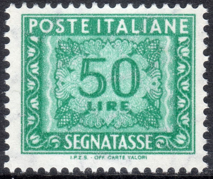 1991 Segnatasse Stelle Cifra £ 50 I.P.Z.S.