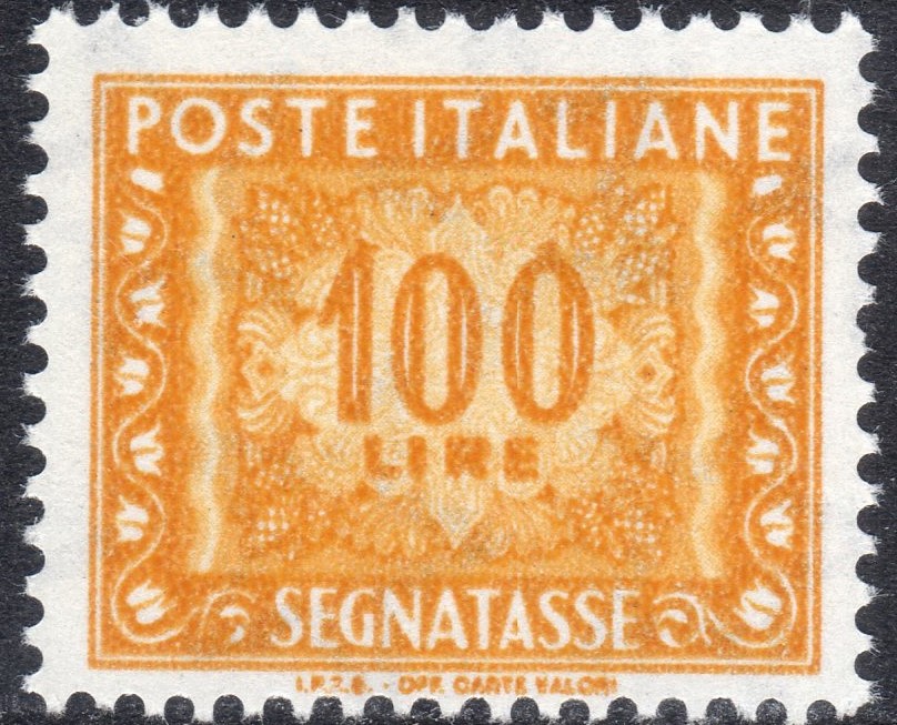 1991 Segnatasse Stelle Cifra £ 100 I.P.Z.S.