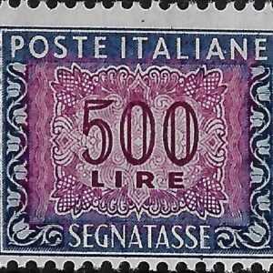 1992 Segnatasse Stelle Cifra £ 500 I.P.Z.S.