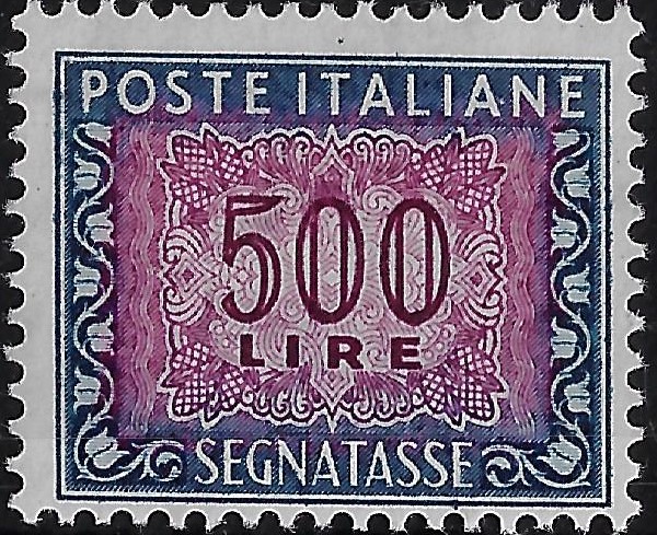 1992 Segnatasse Stelle Cifra £ 500 I.P.Z.S.