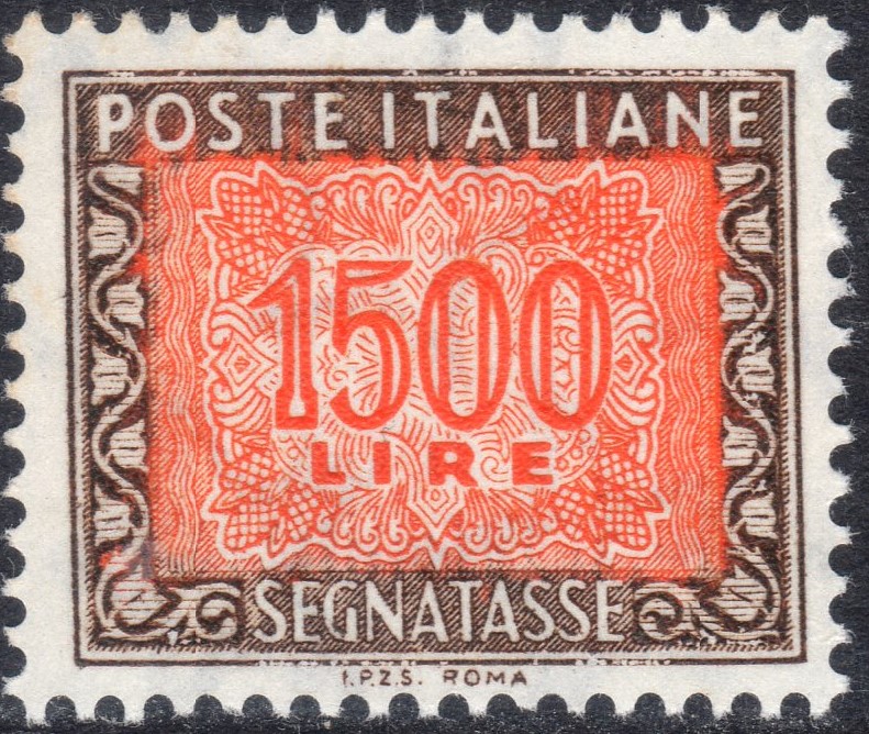 1991 Segnatasse Stelle Cifra £ 1.500 I.P.Z.S.