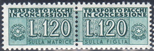 1958 Pacchi Concessione Stelle £. 120