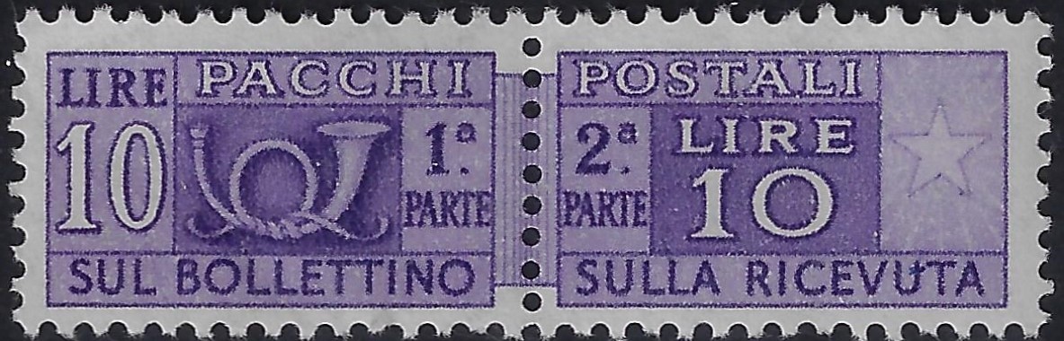 1955 Pacchi postali Stella £. 10