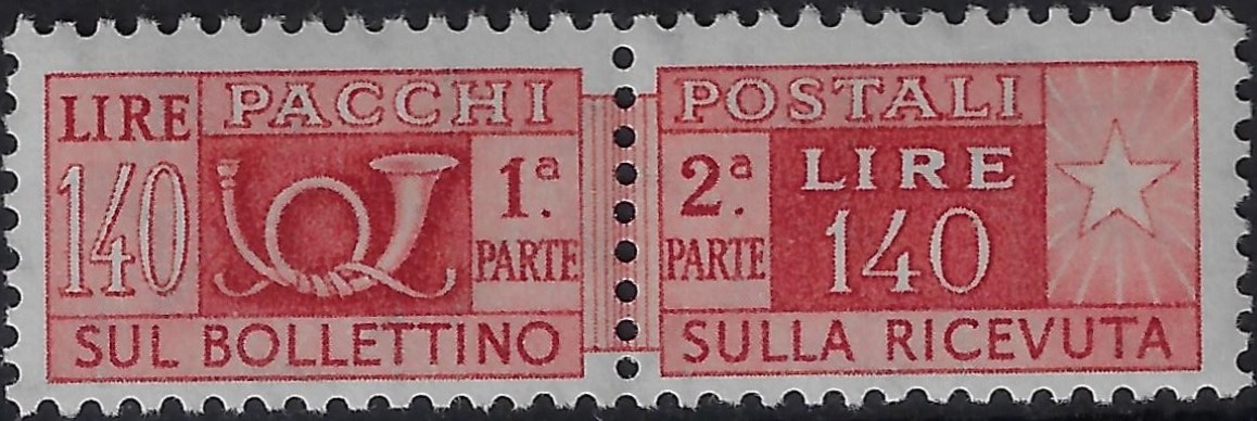 1955 Pacchi postali Stella £. 140