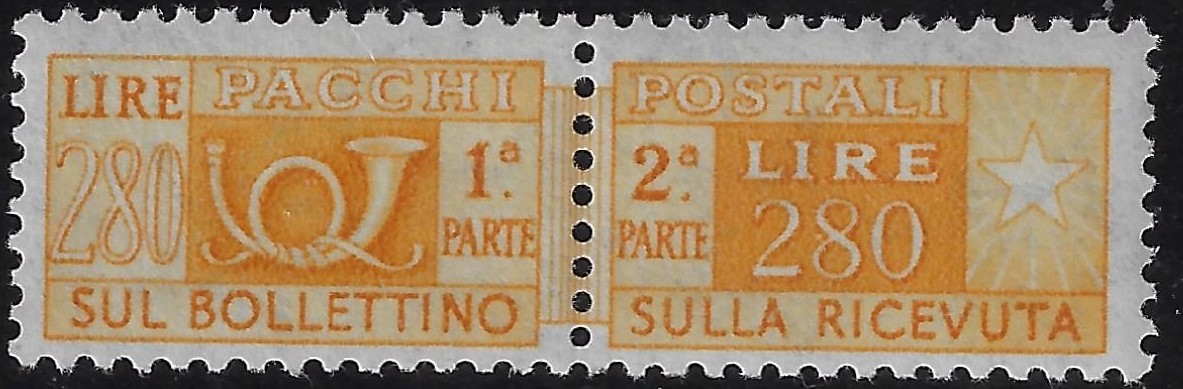 1955 Pacchi postali Stella £. 280