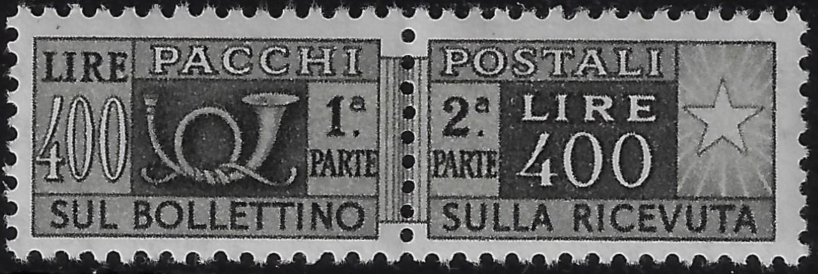 1955 Pacchi postali Stella £. 400