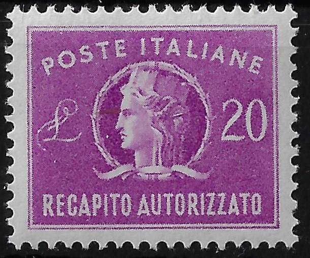 1955 Recapito Autorizzato Stelle Turrita £.20