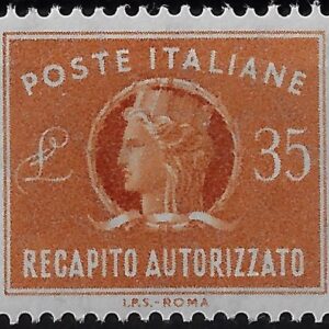 1974 Recapito Autorizzato Stelle Turrita £. 35