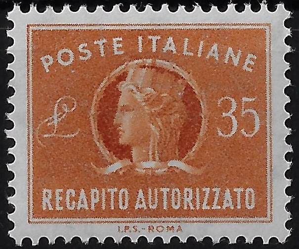 1974 Recapito Autorizzato Stelle Turrita £. 35