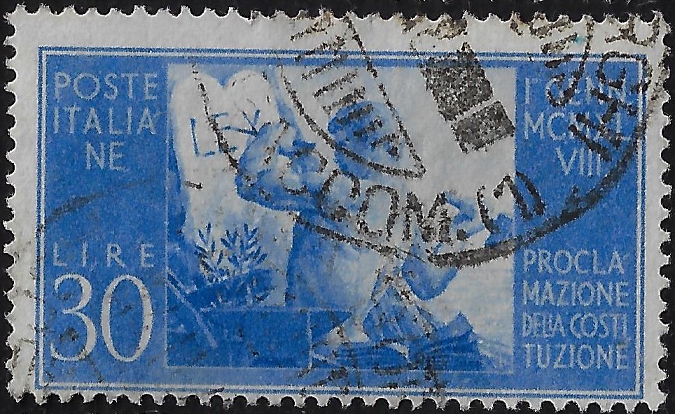 1948 £ 30 Proclamazione della Costituzione