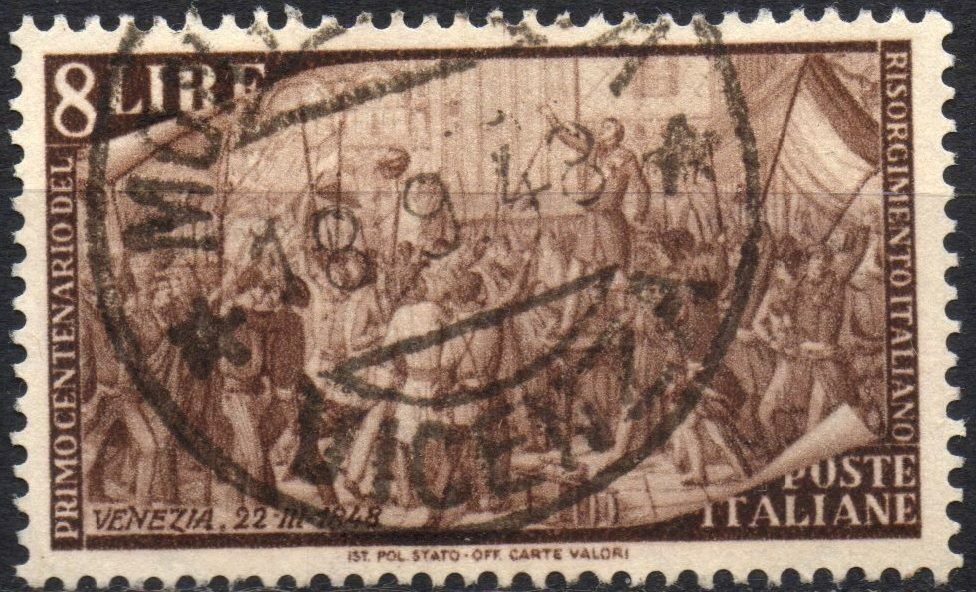 1948 £ 8 Centenario del Risorgimento