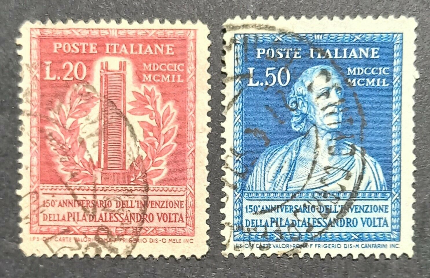 1949 150° Anniversario della Pila di A. Volta serie completa