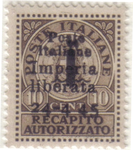 1945 Recapito 10 c. Soprastampati