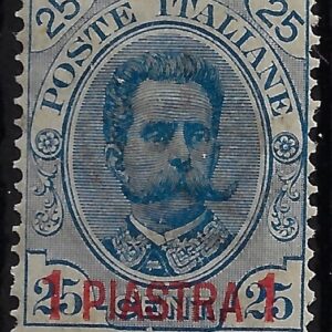 1900 1 Piastra su 25c azzurro