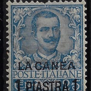 1901 1 Piastra su 25c azzurro