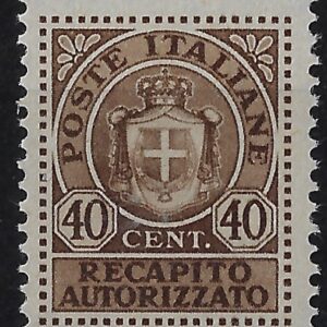 1945 Recapito Autorizzato 40 cent. bruno